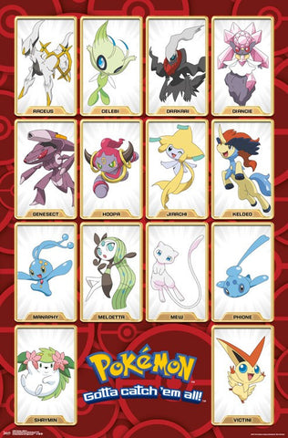 Pokemon - Mythical Wall Poster 22x34 RP14866 UPC882663048663