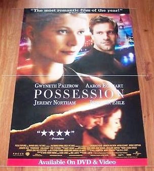 Possession Movie Poster 27x40 Used Meg Wynn Owen, Graham Crowden, Jeanne Marine, Jeremy Northam, Shelley Conn, Holly Aird, Toby Stephens, Trevor Eve, Gwyneth Paltrow, Holly Earl, Hugh Simon