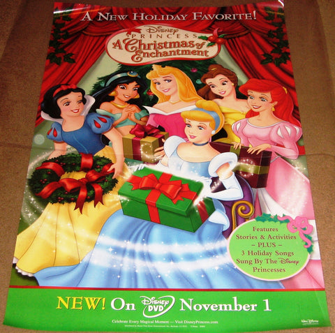 Princess A Christmas of Enchantment Movie Poster (2005) 27x40 Used Walt Disney