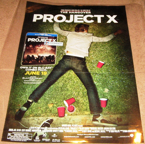 Project X Movie Poster 27x40 Used Kevin Dunigan, Pete Gardner, Kevin Ryder, Jimmy Kimmel, Brendan Miller, Jodi Harris, Caitlin Dulany, Peter Mackenzie, Big Boy, Jillian Barberie, Robb Reesman, Martin Klebba, Colleen Flynn