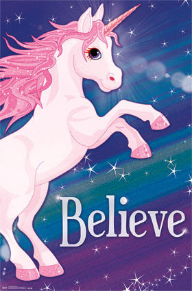Rainbow Unicorn Poster 22x34 RP14152 UPC882663041527 Believe