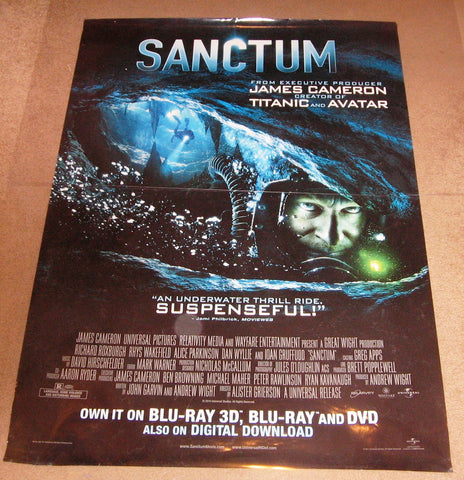 Sanctum Movie Poster 27x40 (2011) Used John Garvin, Richard Roxburgh, Christopher Baker, Dan Wyllie, Ioan Gruffudd