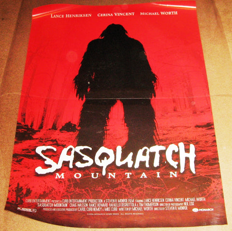 Sasquatch Mountain Movie Poster 27x40 Used Karen Kim, Frank Rivera, Rance Howard, Denise Kerwin, Lance Henriksen, Tiny Ron, Cerina Vincent, Bob Harter, Michael Worth, Kate Connor, Tim Thomerson, Raffaello Degruttola, Alex Ballar, Craig Wasson