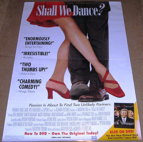 Shall We Dance Movie Poster 27x40 Used Bob Washington, Steve Martin, Sarah Lafleur, Stan Lesk, Sharon Bajer, Mya, Nick Cannon, Stanley Tucci, Sandra Caldwell, Ja Rule, Omar Benson Miller, Jennifer Lopez