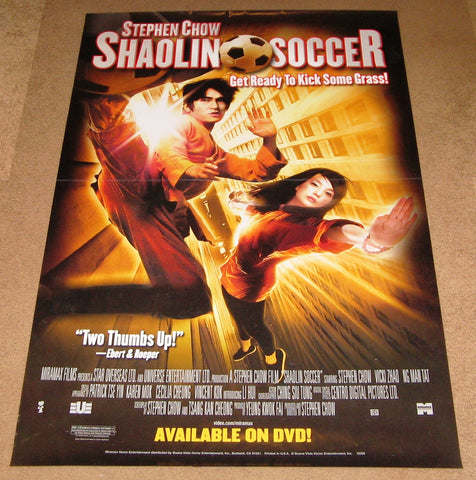 Shaolin Soccer Movie Poster 27x40 Used Ling Chiu, Man Tat Ng, Chi Chung Lam, Vincent Kok, Tom Romero, Nicholas Tse, Kai Man Tin, Brian Tochi, Ling Bai, Kin-Yan Lee, Wei Zhao, Stephen Chow