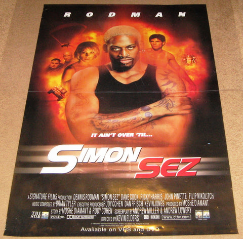 Simon Sez 1999 Movie Poster 27x40 Used Dennis Rodman