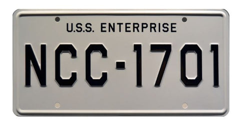 Star Trek USS Enterprise NCC-1701 Metal Stamped Replica Movie/Tv Show Prop Licence Plate