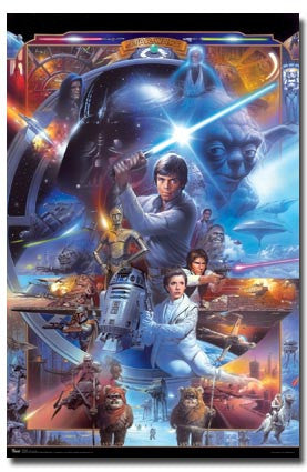 Star Wars – 30th Saga Collage Movie Poster 22x34 RP9940 Used