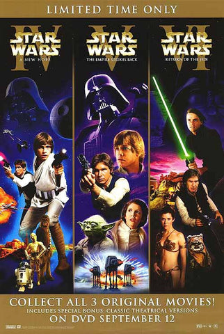Star Wars Trilogy Movie Poster 27x40 (2006) Used George Lucas
