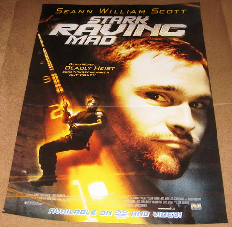 Stark Raving Mad Movie Poster 27x40  Used Lou Diamond Phillips, Yee Jee Tso, Dave Foley, Patrick Breen, Ryan Robbins, Michael Roselli, Fred Ewanuick, Christine Chatelain, Terry Chen, Suzy Nakamura, Ty Olsson, Seann William Scott