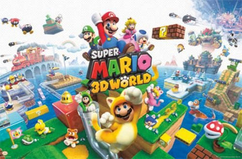 Super Mario 3D World Game Poster 24x36 Nintendo