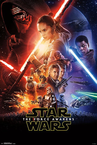 SWTFA - One Sheet Movie Poster 22x34 RP14353 UPC882663043538 Star Wars The Force Awakens