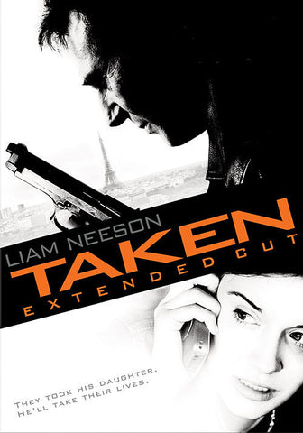 Taken Extended Cut Movie DVD 2009 Liam Neeson Includes both the Theatrical Version and The Unrated Version of the film UPC024543553526