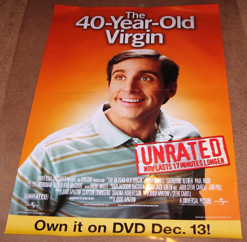 The 40 Year Old Virgin Unrated 2005 Movie Poster 27x40 Used