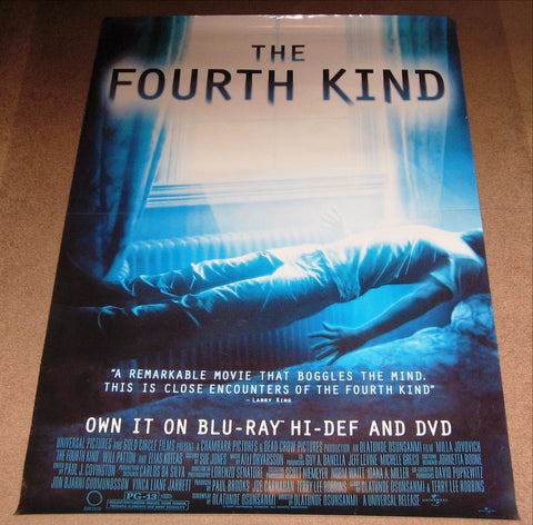 The Fourth Kind Movie Poster 27x40 Used (2009) Enzo Cilenti, Corey Johnson, Will Patton, Eric Loren, Julian Vergov, Elias Koteas, Valentin Ganev, Vladimir Kolev, Mike Straub, Hakeem Kae-Kazim, Milla Jovovich