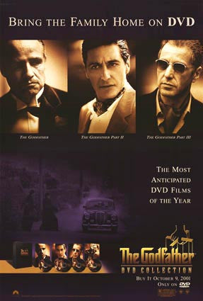 The Godfather DVD Collection Movie Poster 27x40 Used Trilogy