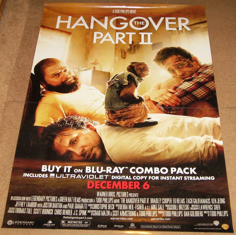 The Hangover Part 2 Movie Poster 27x40 Used Mike Tyson, Nirut Sirichanya, Justin Bartha, Michael Berry Jr, Gillian Vigman, Ed Helms, Jeffrey Tambor, Ken Jeong, Bryan Callen, Bradley Cooper, Crystal, Zach Galifianakis, Jamie Chung, Sondra Currie