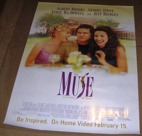 The Muse 1999 Movie Poster 27x40 Used Jeff Bridges, Sharon Stone, Lorenzo Lamas, Rob Reiner, James Cameron, Martin Scorsese, Cyball Shepherd, Jennifer Tilly