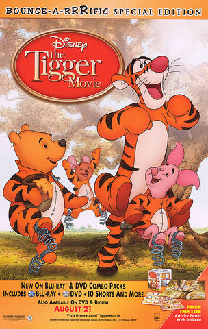The Tigger Movie Special Edition 2000 Movie Poster 27x40 Used Disney