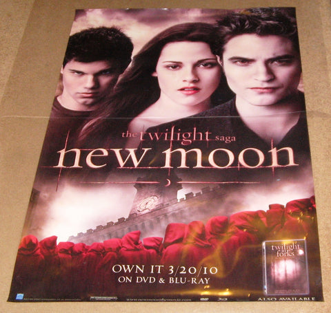 The Twilight Saga New Moon 2009 Movie Poster 27x40 Used Taylor Lautner, Kristen Stewart, Dakota Fanning