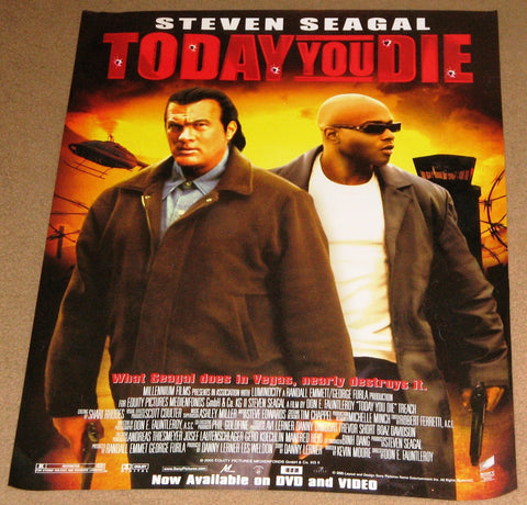 Today You Die Movie Poster 17x24 Used Nick Mancuso, Troy Brenna, Robert Miano, Gelbert Coloma, Simone Levin, Aaron Brumfield, Henry T Yamada, Randy Couture, Dennis Keiffer, Eddie Perez, Oscar Dillon, Steven Seagal