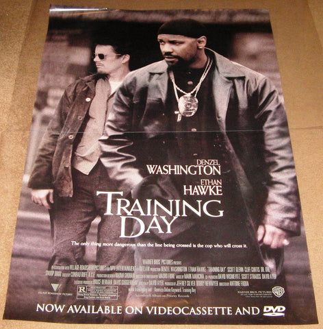 Training Day Movie Poster 27x40 Used Denzel Washington, Dr Dre, Fran Kranz, Cliff Curtis, Eva Mendes, Raymond Cruz, Raymond J Barry, Namrata Singh Gujral, Nancy Young, Michael Ray Clark, Denzel Whitaker