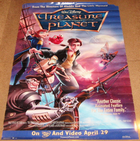 Treasure Planet Movie Poster 27x40 Used Disney Roscoe Lee Browne, Laurie Metcalf, Joseph Gordon-Levitt, Patrick McGoohan, Corey Burton, Tony Jay, Jeremy Suarez, Phil Proctor, Sherry Lynn, Paul Eiding, John Cygan