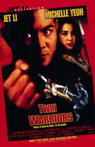 Twin Warriors 1993 Movie Poster 27x40 Used Michelle Yeoh, Hai Yu, Jet Li, Siu-hou Chin, Shun Lau, Cheung-Yan Yuen, Fennie Yuen