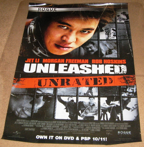 Unleashed Unrated Movie Poster 27x40 Used Jet Li, Tamer Hassan, Morgan Freeman, Christian Gazio, Vincent Tulli, Alain Barbier, Patrick Medioni, Patrick Vo, Vincent Haquin, Joseph Beddelem, Michael Jenn