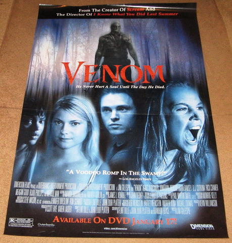 Venom Movie Poster 27x40 Used Marcus Lyle Brown, Method Man, Meagan Good, Stacey Travis, Agnes Bruckner, Laura Ramsey, Bijou Phillips, Jonathan Jackson, Rick Cramer, Deborah Duke, James Pickens Jr