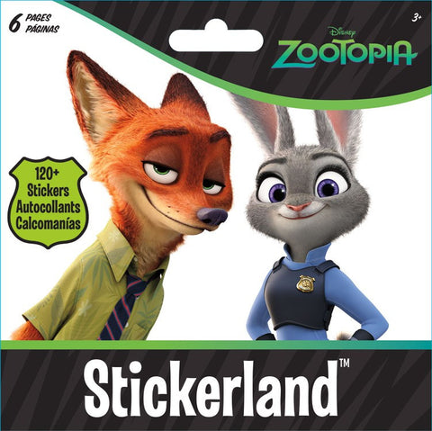 Zootopia Mini Stickerland Pad 6 Pages 120 stickers SKUST2318 UPC042692046355 Disney